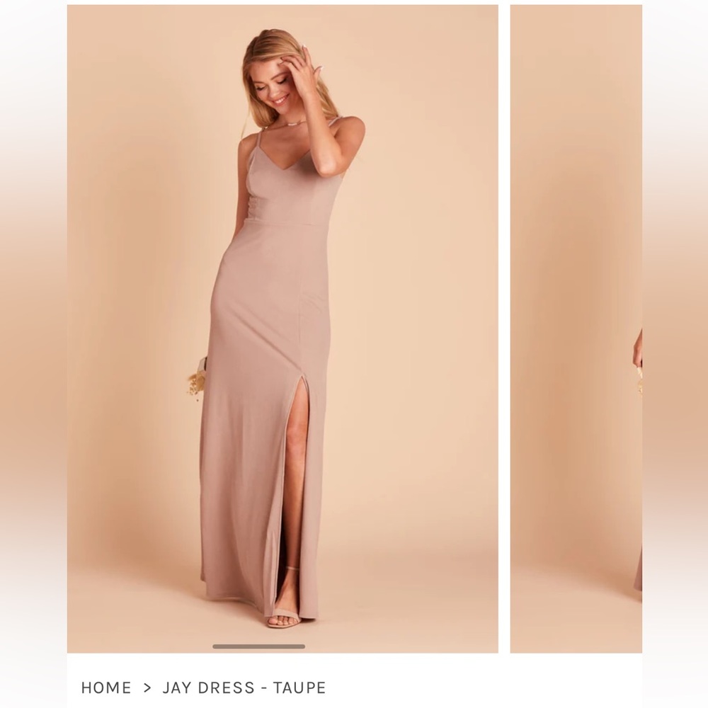 NWT Birdy Grey Jay Spaghetti Strappy Maxi Slip Dress in Taupe Size Small